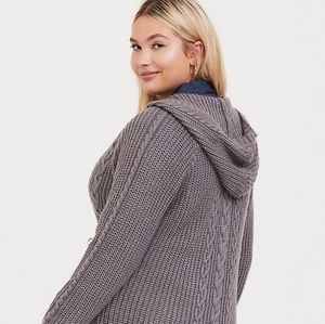 Torrid grey knit zip hoodie